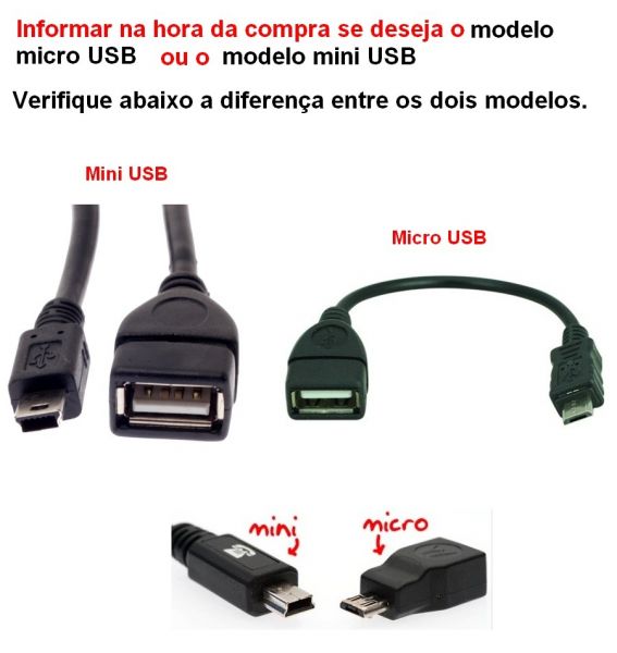 Cabo Otg Mini Usb P/ Tablets
